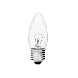 Lâmpada Incandescente Vela Lisa Transparente 40W Luz Amarela 220V E27 Empalux Lâmpada Incandescente Vela Lisa Transparente 40W Luz Amarela 220V E27 Empalux