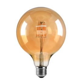 Lampada Led Balloon Filamento 4,0w 2400k 400lm Ambar G125 Eletrorastro