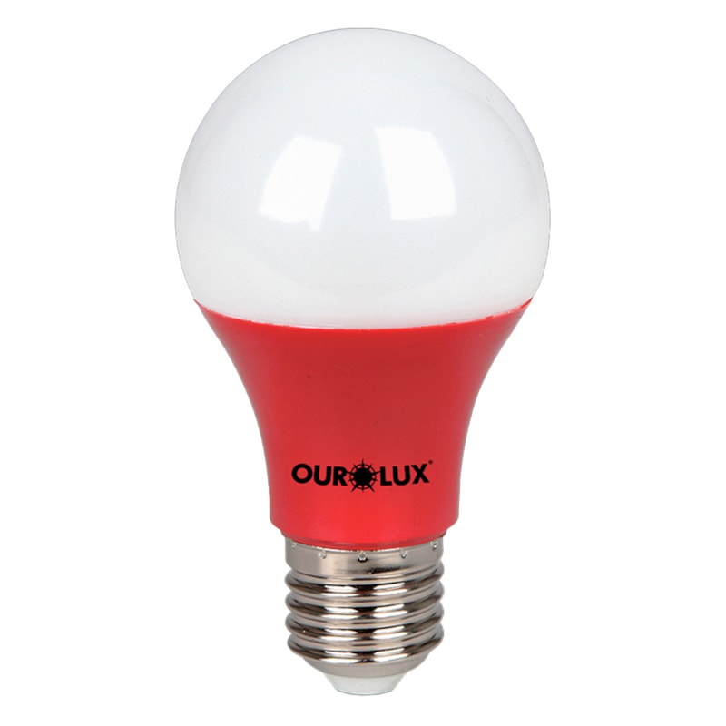 Lampada Led  Bulbo 7,0W Vermelha 400Lm Bivolt Ourolux