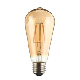 Lâmpada LED Pera Filamento 4W Luz Âmbar Bivolt Luminatti Lâmpada LED Pera Filamento 4W Luz Âmbar Bivolt Luminatti