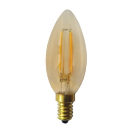 Lâmpada LED Vela Filamento 2W Âmbar 127V Luminatti Lâmpada LED Vela Filamento 2W Âmbar 127V Luminatti