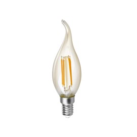Lâmpada Vela Chama Filamento LED 4W Luz Âmbar 127V E14 Save Energy