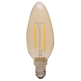 Lâmpada Vela Filamento LED 2W Luz Branco Quente E14 Empalux