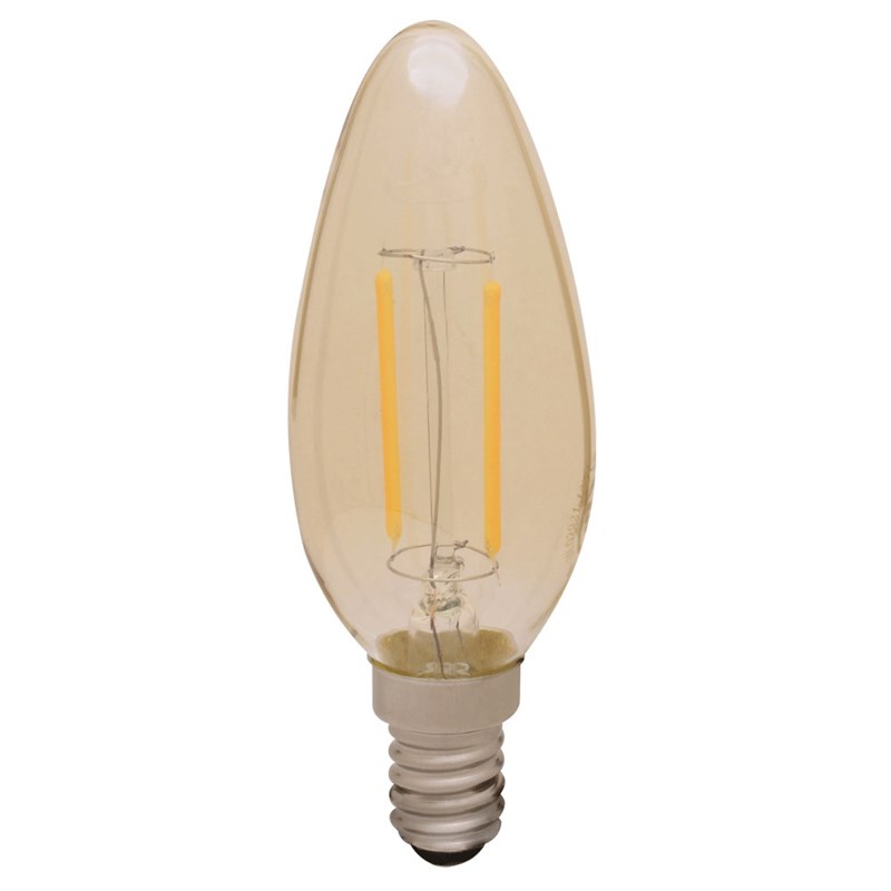 Lâmpada Vela Filamento LED 2W Luz Branco Quente E14 Empalux