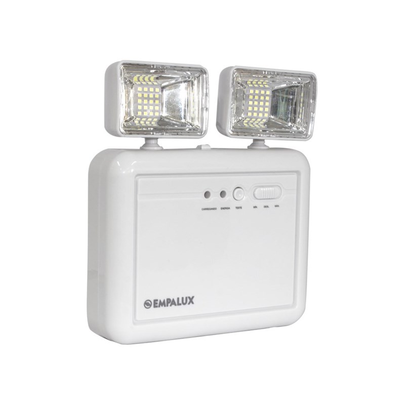 Luminária de Emergência LED 1200 Lumens e 2 Faróis Empalux