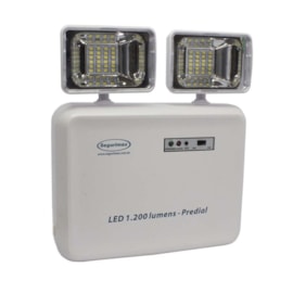 Luminária de Emergência LED 1200 Lumens e 2 Faróis Segurimax Luminária de Emergência LED 1200 Lumens e 2 Faróis Segurimax