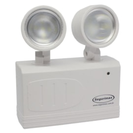 Luminária de Emergência LED 200 Lumens e 2 Faróis Segurimax Luminária de Emergência LED 200 Lumens e 2 Faróis Segurimax