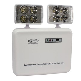 Luminária de Emergência LED 2200 Lumens e 2 Faróis Segurimax