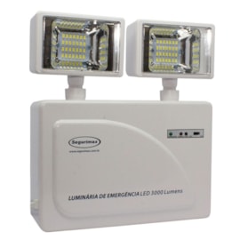 Luminária de Emergência LED 3000 Lumens e 2 Faróis Segurimax Luminária de Emergência LED 3000 Lumens e 2 Faróis Segurimax