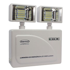 Luminária de Emergência LED 3000 Lumens e 2 Faróis Segurimax