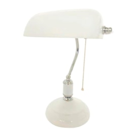 Luminária De Mesa Inglesa Branca 1 Lâmpada E27 Gmh