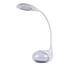 Luminária de Mesa LED Touch Branco com Visor RGB 5W Luz Branco Frio Bivolt Luminatti
