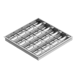 Luminaria Embutir Alto Rendimento Quadrada Com Aleta 60cm para 4 Lampadas T8 ou T5 Lumepetro