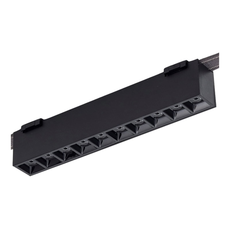 Luminaria LED Linear Flow Veneza 12W 2700K Branco Quente 1020Lm Preta 48V 1735 Gaya