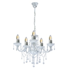 Lustre Acrílico 5 Lâmpadas France Transparente Startec Lustre Acrílico 5 Lâmpadas France Transparente Startec