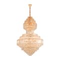 Lustre Carmel Dourado Com Cristal Transparente 80cm 28lâmpadas E14 Eletrorastro