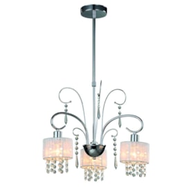 Lustre Cristal 3 Lâmpadas Sirius Branco Arquitetizze Lustre Cristal 3 Lâmpadas Sirius Branco Arquitetizze