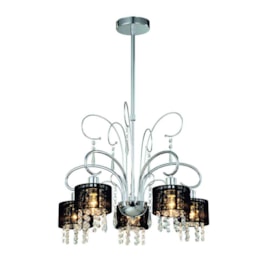 Lustre Cristal 5 Lâmpadas Sirius Preto Arquitetizze Lustre Cristal 5 Lâmpadas Sirius Preto Arquitetizze