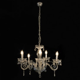 Lustre Cristal 5 Lâmpadas Transparente Eletrorastro Lustre Cristal 5 Lâmpadas Transparente Eletrorastro