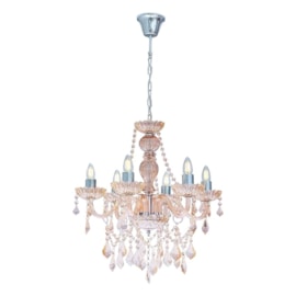 Lustre Cristal 6 Lâmpadas Nice Champagne Startec Lustre Cristal 6 Lâmpadas Nice Champagne Startec