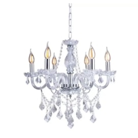 Lustre Cristal 6 Lâmpadas Nice Transparente Startec Lustre Cristal 6 Lâmpadas Nice Transparente Startec