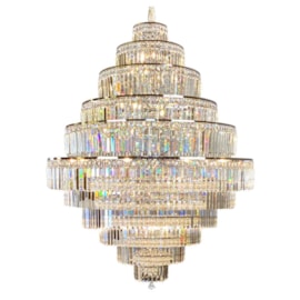 Lustre Dijon Cromado Com Cristal Transparente 120Cm 35 Lâmpadas E14 Eletrorastro