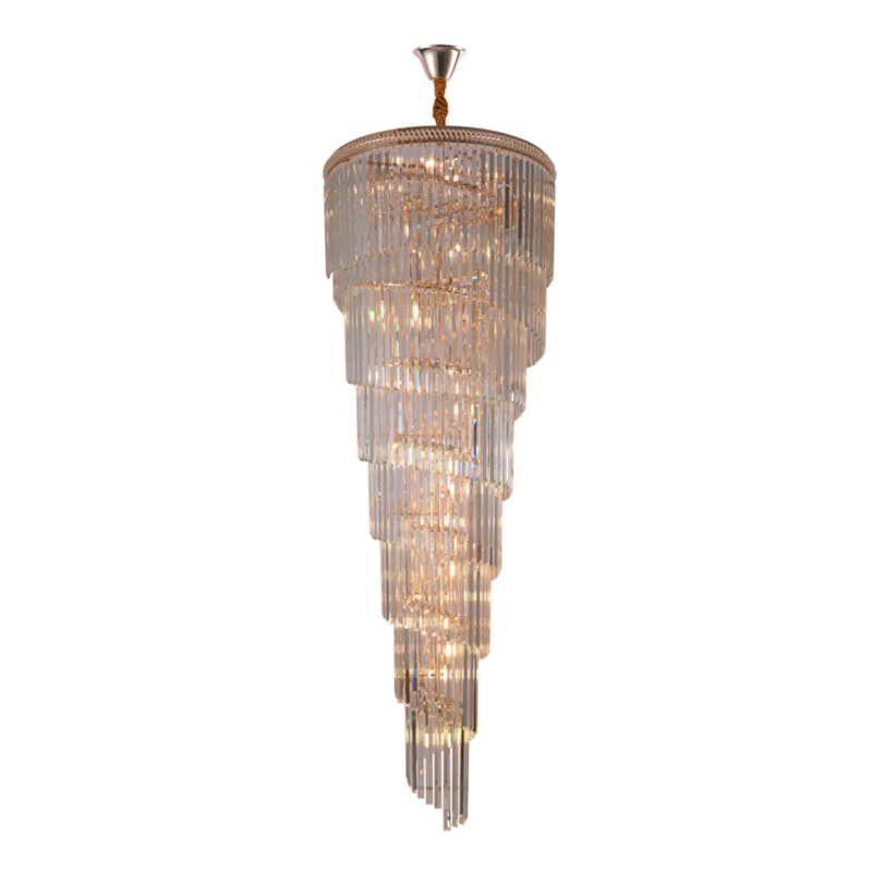 Lustre Dourado Com Cristal Transparente 70CM 25x14 Nitrolux