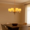 Lustre Istambul Dourado 8 Braços Com Cúpula 8 Lâmpadas E14 Eletrorastro