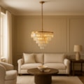 Lustre Madden Dourado com Cristal Transparente 15 Lâmpadas E14 Eletrorastro