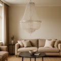 Lustre Magic Cromado Com Cristal Transparente 100Cm 23 Lâmpadas E14 Eletrorastro
