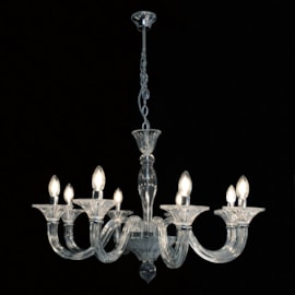 Lustre Vidro 8 Lâmpadas Transparente Eletrorastro Lustre Vidro 8 Lâmpadas Transparente Eletrorastro