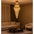 Lustre Viena Dourado Com Cristal Transparente 40 Lâmpadas E14 Eletrorastro