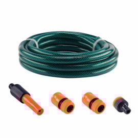 Mangueira de Jardim Trançada 10 Metros com Kit de Engates e Esguicho Forceline Mangueira de Jardim Trançada 10 Metros com Kit de Engates e Esguicho Forceline