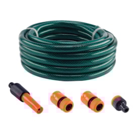 Mangueira de Jardim Trançada 20 Metros com Kit de Engates e Esguicho Forceline Mangueira de Jardim Trançada 20 Metros com Kit de Engates e Esguicho Forceline