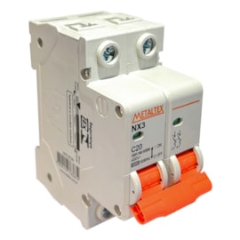Mini Disjuntor C Bipolar  20A  3Ka Metaltex