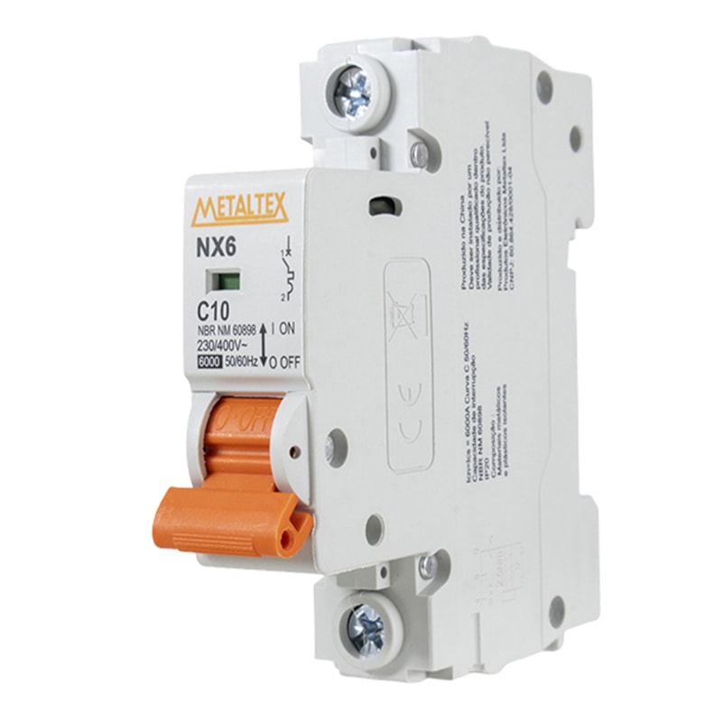 Mini Disjuntor C Monopolar 10A 6Ka Metaltex
