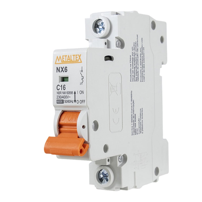 Mini Disjuntor C Monopolar 16A 6Ka Metaltex