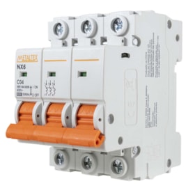 Mini Disjuntor C Tripolar 04A 6Ka Metaltex