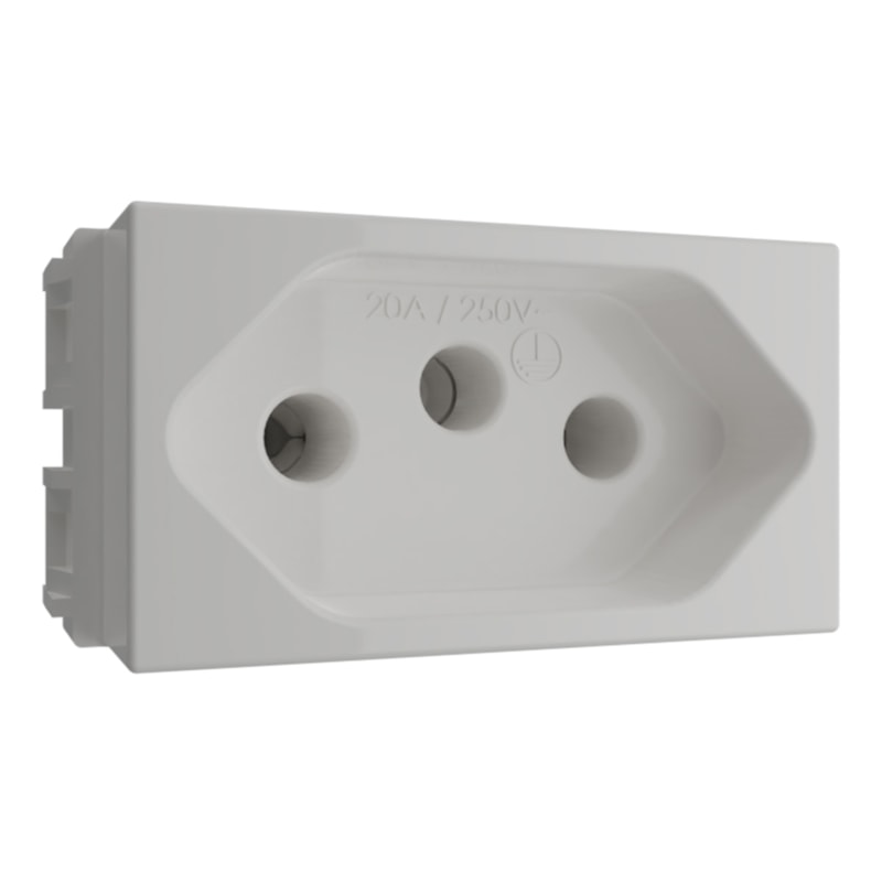 Módulo De Tomada 20A 250V Branco Para Sensor Lesp4001 Exatron