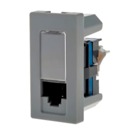 Módulo Plus+ Rj45 Cat5E Cinza Pial