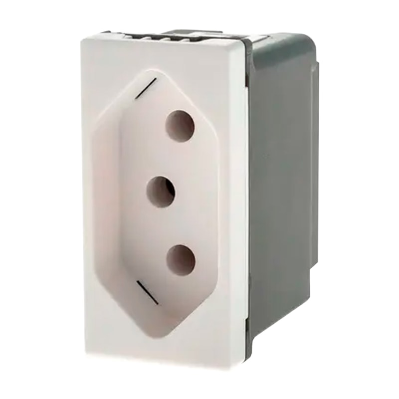 Módulo Plus+ Tomada 10A Branca Borne Automático Pial