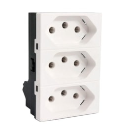 Modulo Plus+ Tomada Triplex 10A Branco Borne Automático Pial