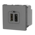 Módulo Plus+ Usb-A + Usb-C 3,0A Cinza Bivolt Pial