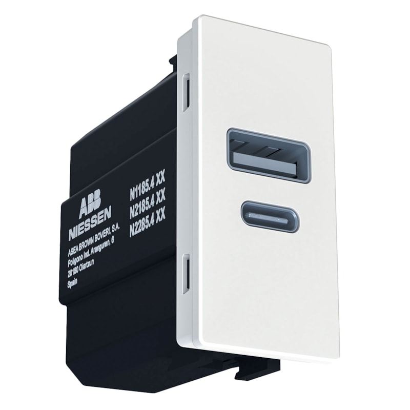 Módulo Unno Usb-A Com Usb-C Branco 3A 240V ABB