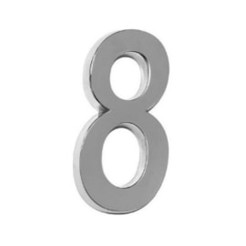 Número Residencial 3D 8 Plástico ABS Cromado Metalcromo