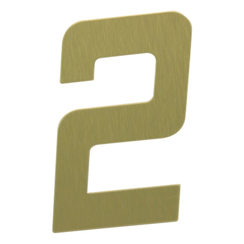Número Residencial Ouro Escovado 2 – 13cm  Metalmidia