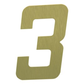 Número Residencial Ouro Escovado 3 – 13cm  Metalmidia