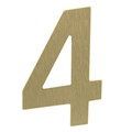 Número Residencial Ouro Escovado 4 – 13cm  Metalmidia
