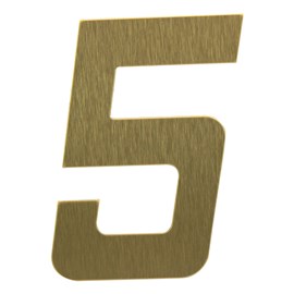 Número Residencial Ouro Escovado 5 – 13cm  Metalmidia