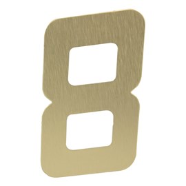 Número Residencial Ouro Escovado 8 – 13cm  Metalmidia